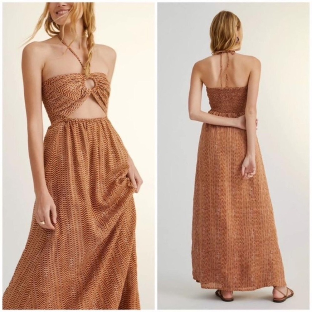 FAITHFULL THE BRAND La Costa Maxi Dress in Vadella Print Cocoa